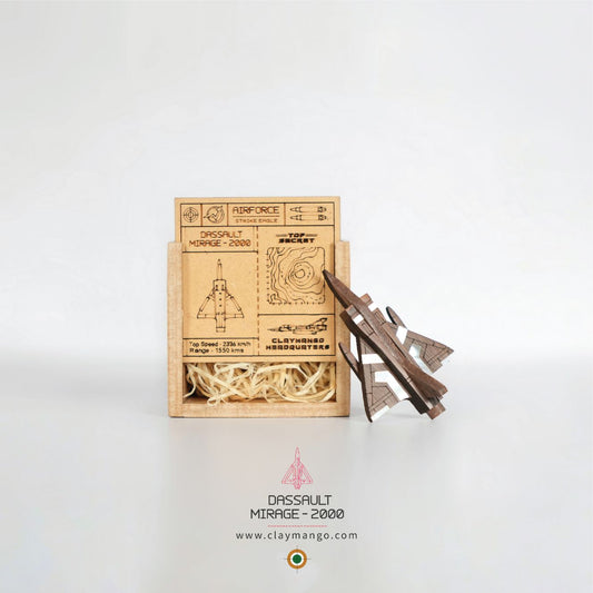 DASSAULT MIRAGE Mother of Pearl Wooden Brooch