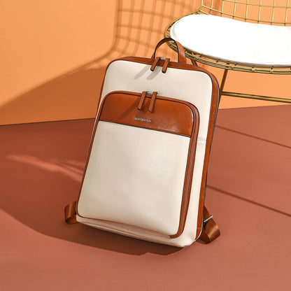 Vintage Leather Laptop College Travel Backpack
