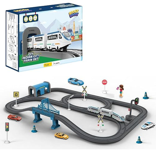 DIY Indian City Magnetic Train Track Set- 91 Pieces (3-8 Years)