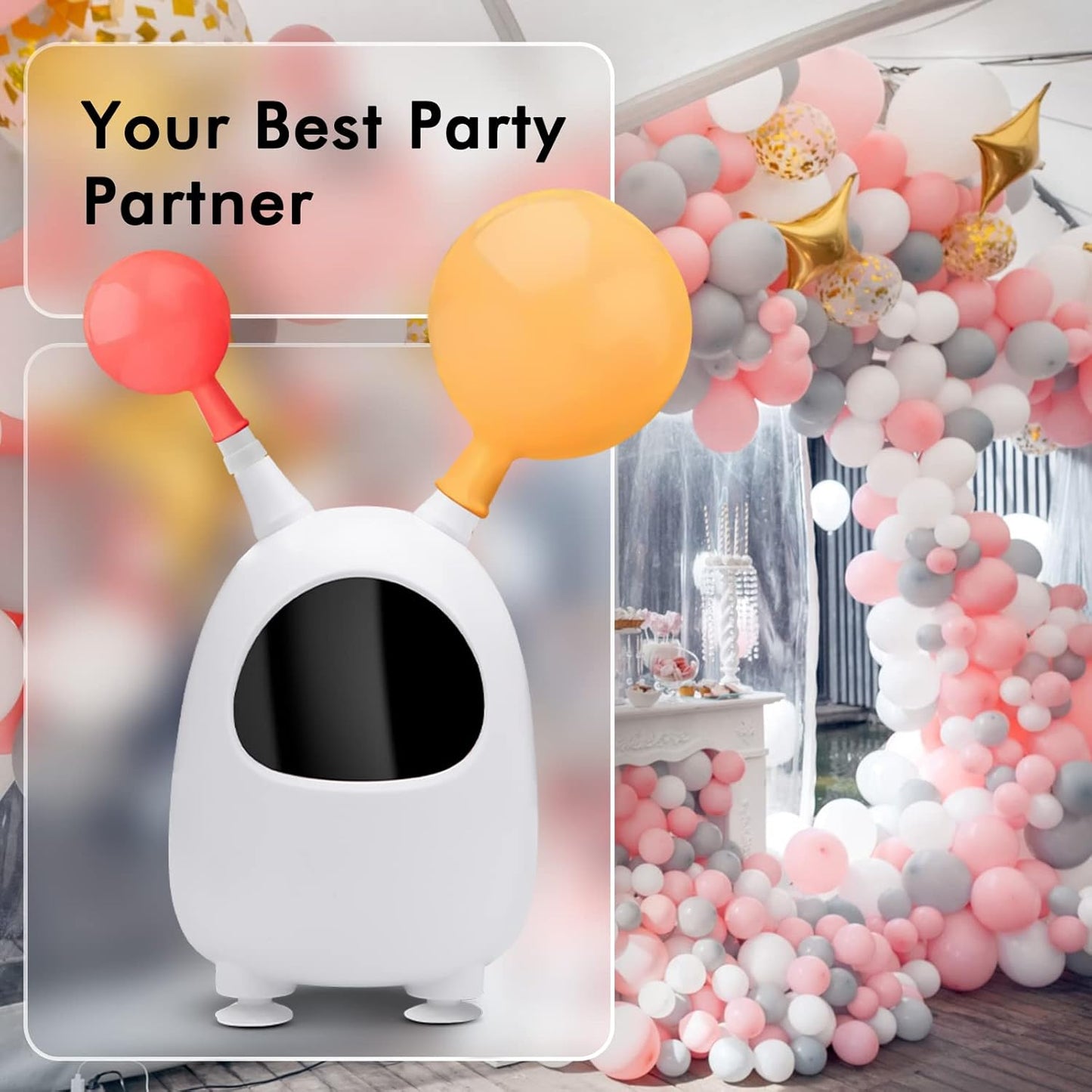 Balloon Pump Electric, SPLAKS Balloons Inflator Air Pump Portable Balloon Blower