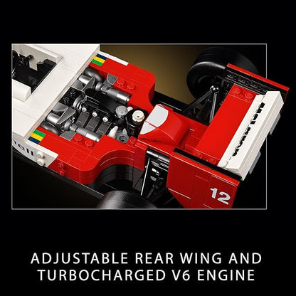 LEGO Icons McLaren MP4/4 & Ayrton Senna Minifigure Model Car Kit - Buildable F1 McLaren Set