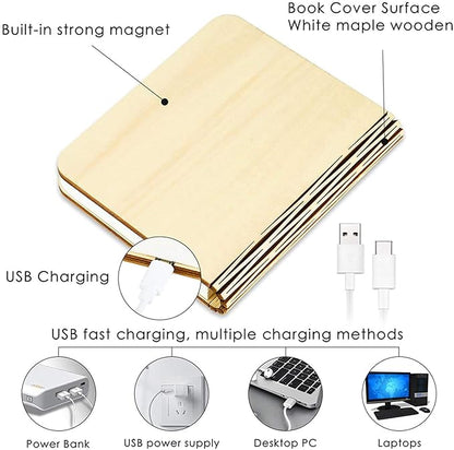Book Lamp Rechargeable LED Book