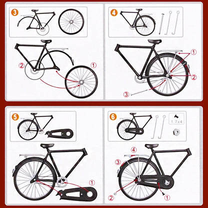 Finger Bikes, DIY Bicycle Model Scale Kit, Creative Iron Table Ornament Toys, Finger Toys, Metal Bicycle Model Collections