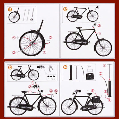 Finger Bikes, DIY Bicycle Model Scale Kit, Creative Iron Table Ornament Toys, Finger Toys, Metal Bicycle Model Collections