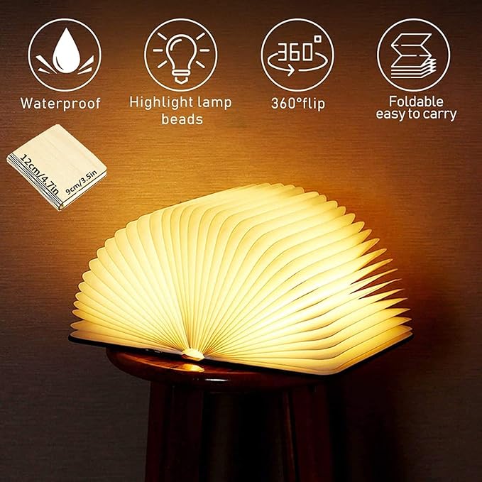 Book Lamp Rechargeable LED Book