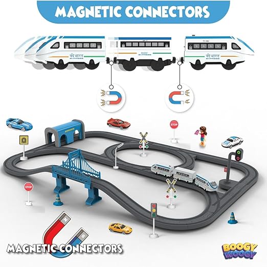 DIY Indian City Magnetic Train Track Set- 91 Pieces (3-8 Years)