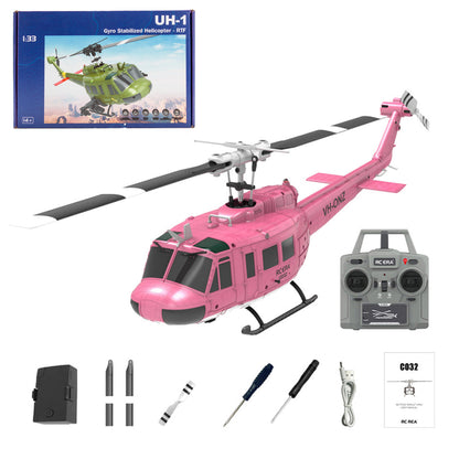 C032 1/48 Scale UH-1 Huey 2.4G 6CH Flybarless RC Helicopter Model (RTF Version)