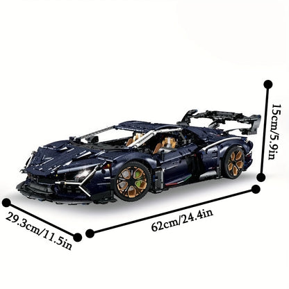 Blue Limited Starry Sky Fashion Sports Car Building Block Toy