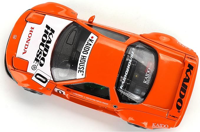 NSX Kaido Racing V1 Orange with White Hood (Designed by Jun Imai) Kaido House Special 1/64 Diecast Model Car by Mini GT KHMG119