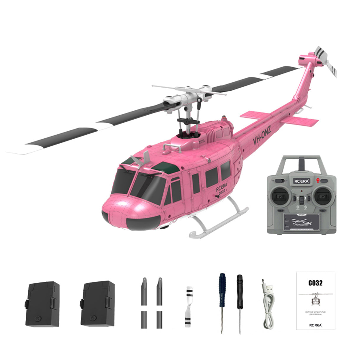 C032 1/48 Scale UH-1 Huey 2.4G 6CH Flybarless RC Helicopter Model (RTF Version)