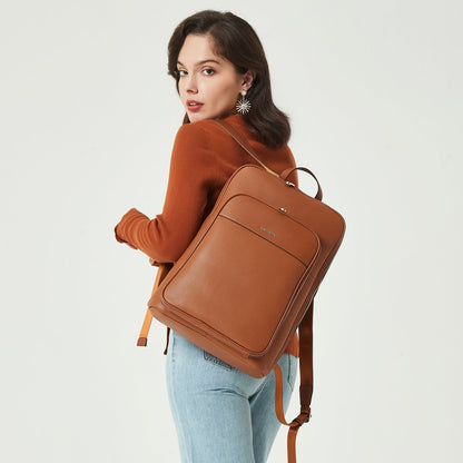 Vintage Leather Laptop College Travel Backpack