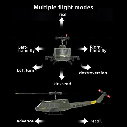 C032 1/48 Scale UH-1 Huey 2.4G 6CH Flybarless RC Helicopter Model (RTF Version)
