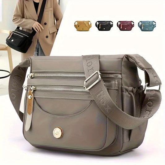 All-Match Casual Solid Color Women's Versatile Hobo Bag with Zipper Shoulder
