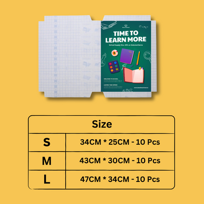 Self-adhesive transparent protective book cover (Pack of 50/80)