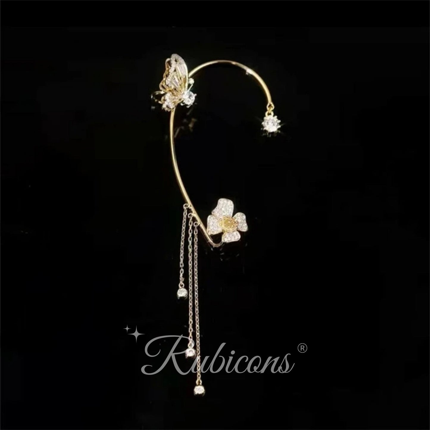 Crystal Butterfly Earrings (Pair)