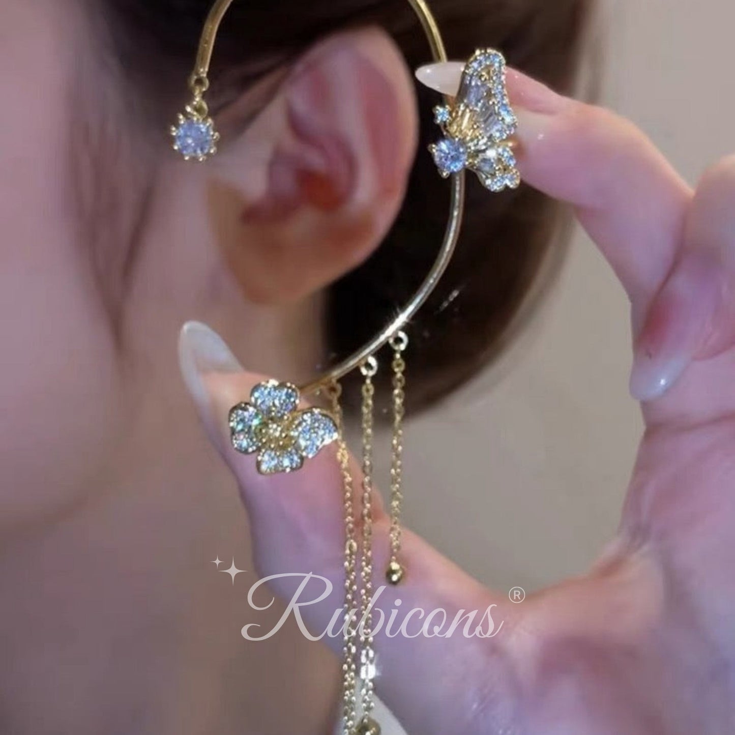 Crystal Butterfly Earrings (Pair)