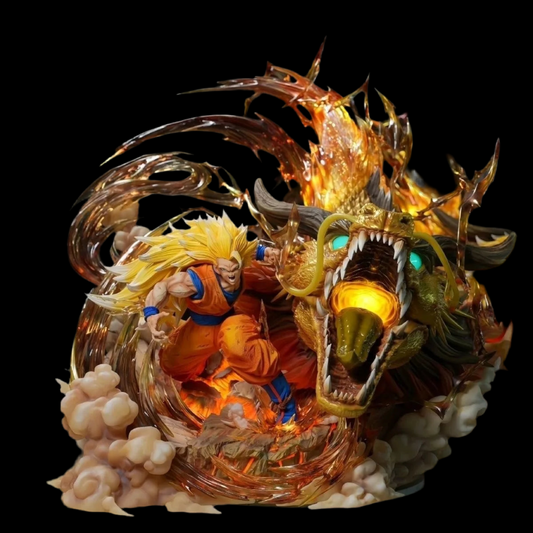 Dragon Ball Figures Son Goku Shenron Figurine Super Saiyan 3 28cm
