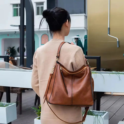 Luxury Leather Hobo Handbag