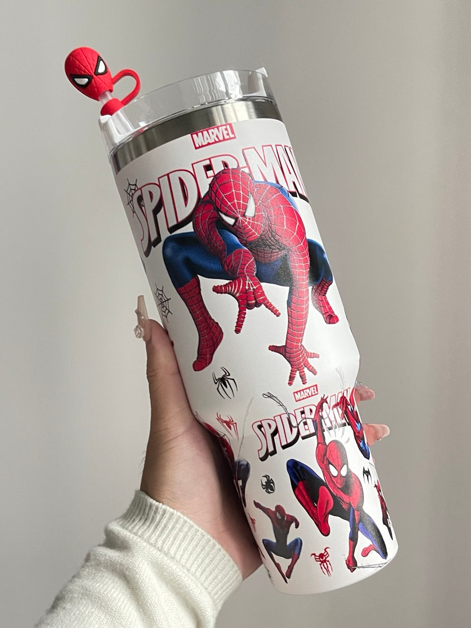 Sip Sweetie｜Spiderman In-Car Insulated Cup 1200 ml Tumbler with Handle Stainless Steel Insulated Cup with Lid