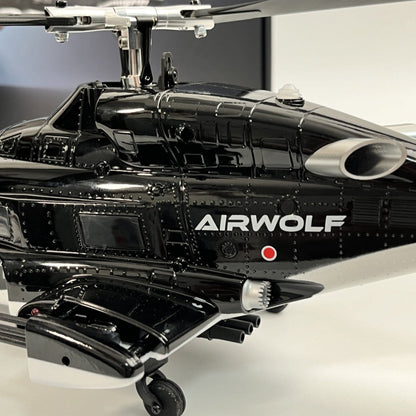 WOLFBUSH AW-911 Airwolf 1/34 Scale 2.4G 9CH Flybarless RC Helicopter Model with 6G/3D Stunt Mode and GPS Positioning (RTF Version/ Mode 1/Mode 2 Switchable)