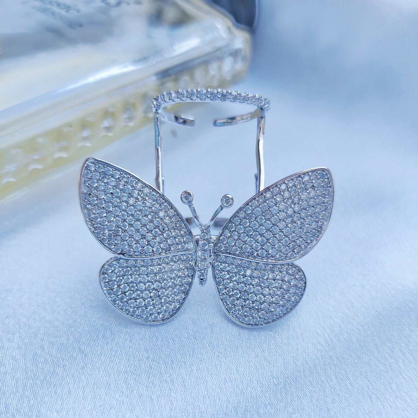 Flying Butterfly Diamond Ring - 18KT Gold Plated (Re-Sizable)