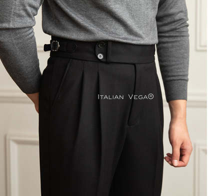 Deep Grey And Black Exotic Herringbone Formal Gurkha Pants (pack of 2)