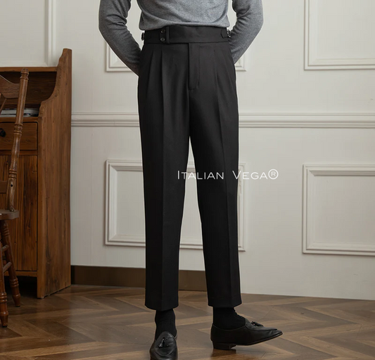 Deep Grey And Black Exotic Herringbone Formal Gurkha Pants (pack of 2)