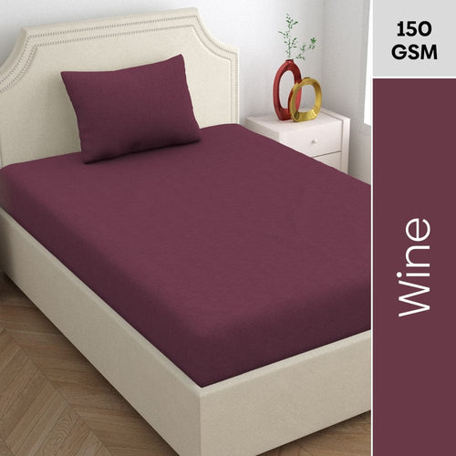 Fitted Bedsheet - Single/Wine