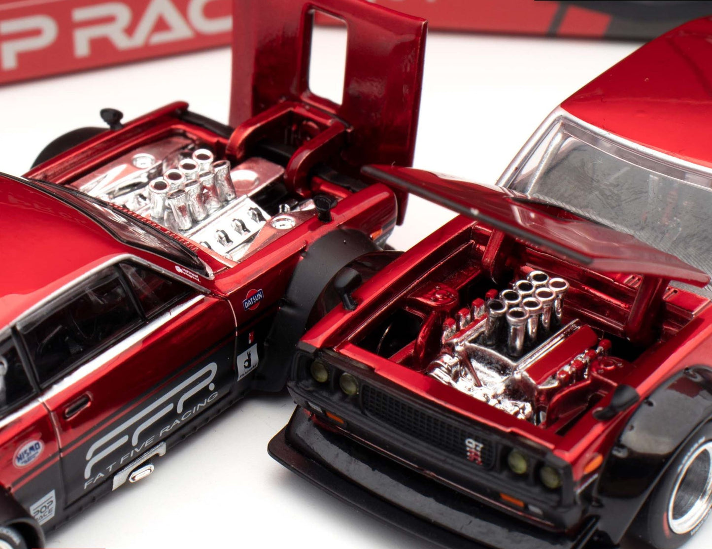 1:64 POPRACE Nissan Skyline GT-R V8 Drift (Hakosuka / Kenmeri) Fat Five Racing Carmeet 2025 Box Set