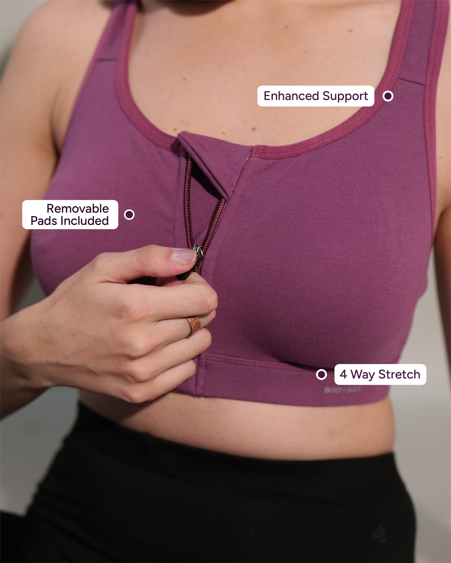 Zipper Sports Cotton Bra (Pack Of 3)