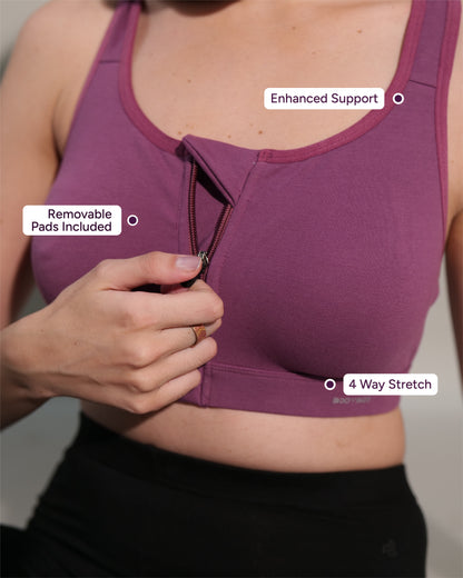 Zipper Sports Cotton Bra (Pack Of 3)