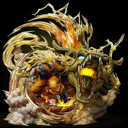 Dragon Ball Figures Son Goku Shenron Figurine Super Saiyan 3 28cm