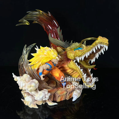 Dragon Ball Figures Son Goku Shenron Figurine Super Saiyan 3 28cm