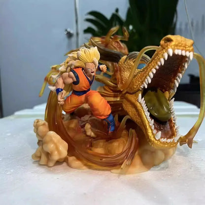 Dragon Ball Figures Son Goku Shenron Figurine Super Saiyan 3 28cm