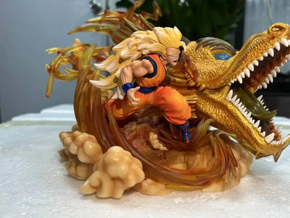 Dragon Ball Figures Son Goku Shenron Figurine Super Saiyan 3 28cm