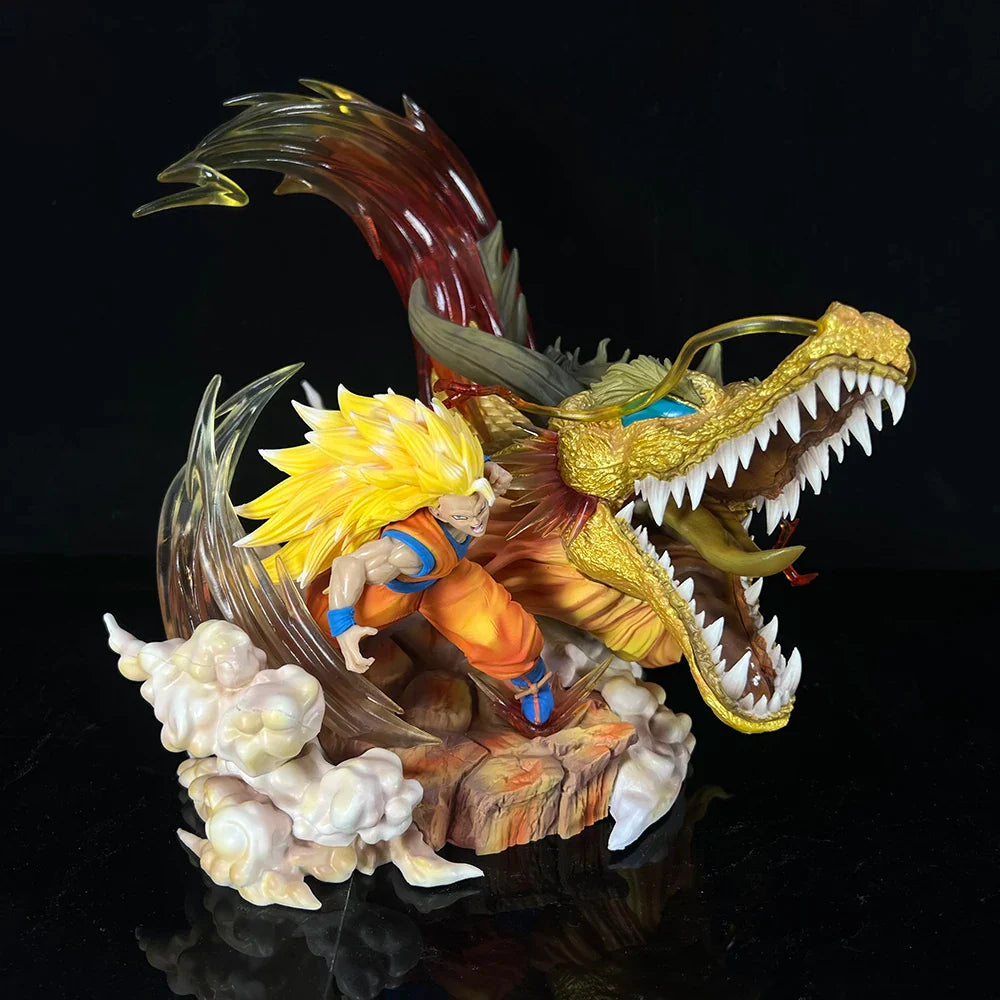 Dragon Ball Figures Son Goku Shenron Figurine Super Saiyan 3 28cm