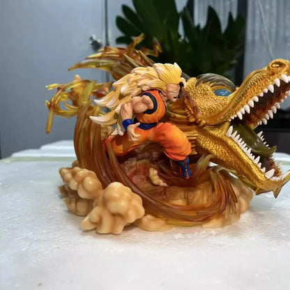 Dragon Ball Figures Son Goku Shenron Figurine Super Saiyan 3 28cm
