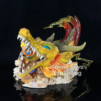 Dragon Ball Figures Son Goku Shenron Figurine Super Saiyan 3 28cm