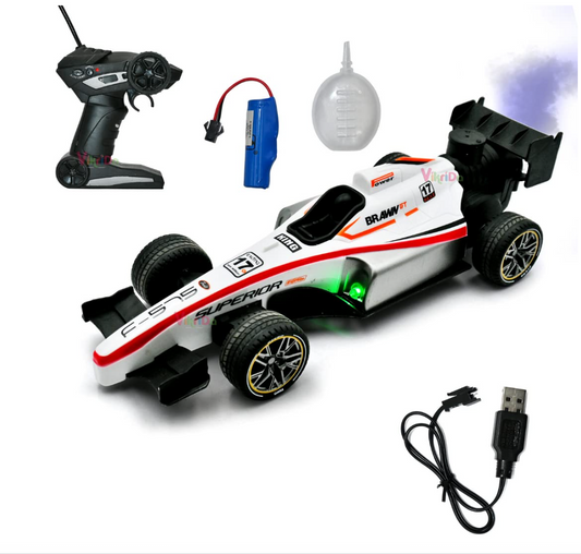 VikriDA R/C 1:14 Scale 4 Wheel Racing High Speed 15 Km/H Rock Formula 1 Car With Light&Flame Spray Function