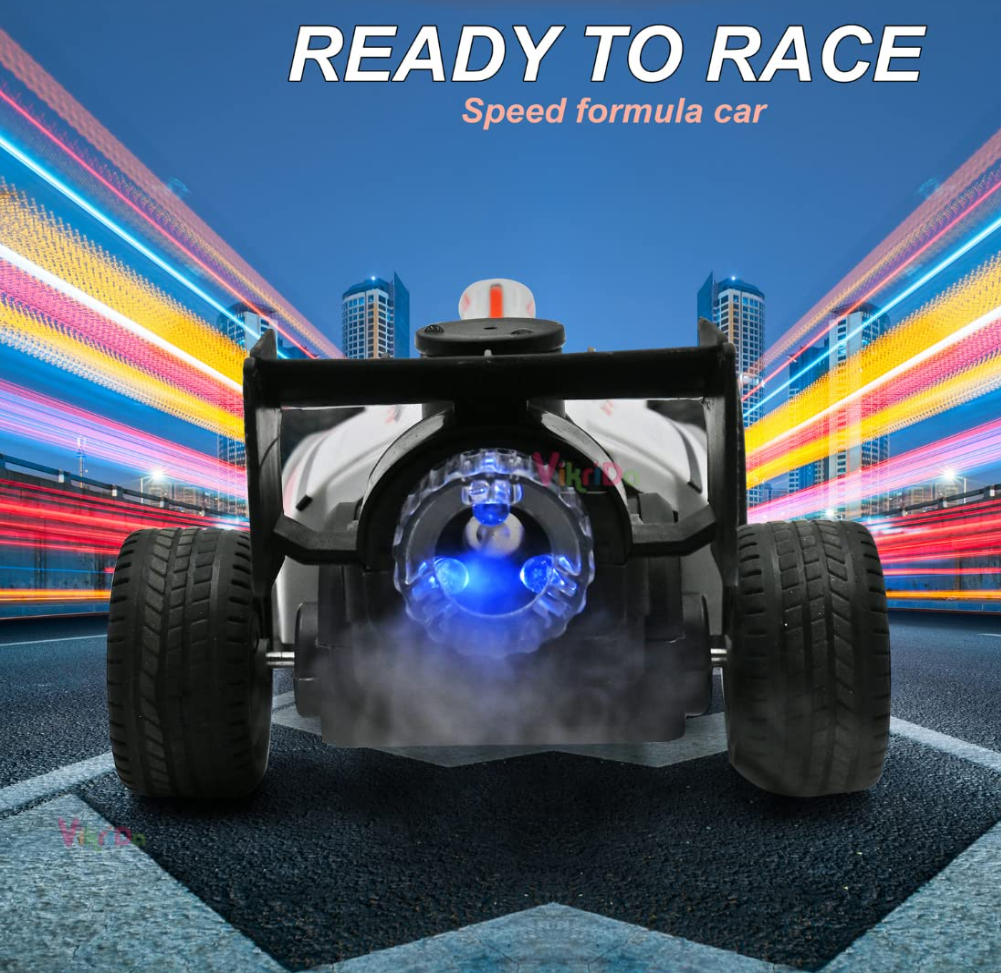 VikriDA R/C 1:14 Scale 4 Wheel Racing High Speed 15 Km/H Rock Formula 1 Car With Light&Flame Spray Function