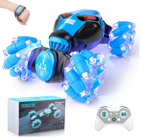 RC Stunt Car Toys for 6-12 Year Old Kids - 4WD Remote Control Car - Gesture Sensor - Double Sided Rotating RC Car - Lights, Music