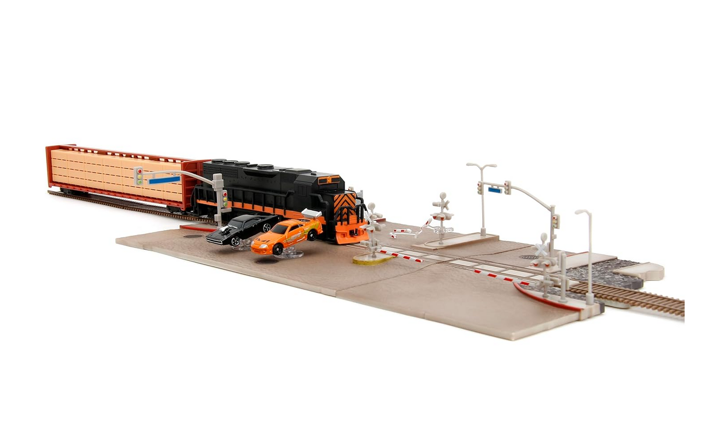 Fast & Furious Final Race Train Nano Scene & 2 1.65" Die-Cast Cars