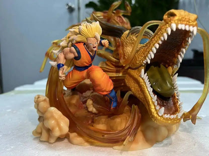 Dragon Ball Figures Son Goku Shenron Figurine Super Saiyan 3 28cm