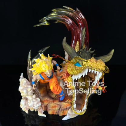 Dragon Ball Figures Son Goku Shenron Figurine Super Saiyan 3 28cm