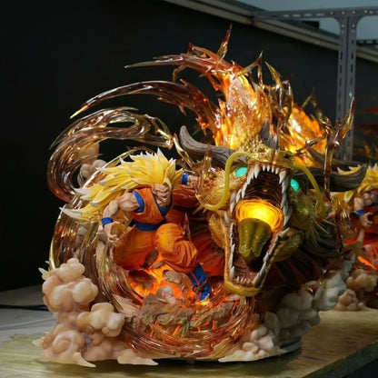 Dragon Ball Figures Son Goku Shenron Figurine Super Saiyan 3 28cm