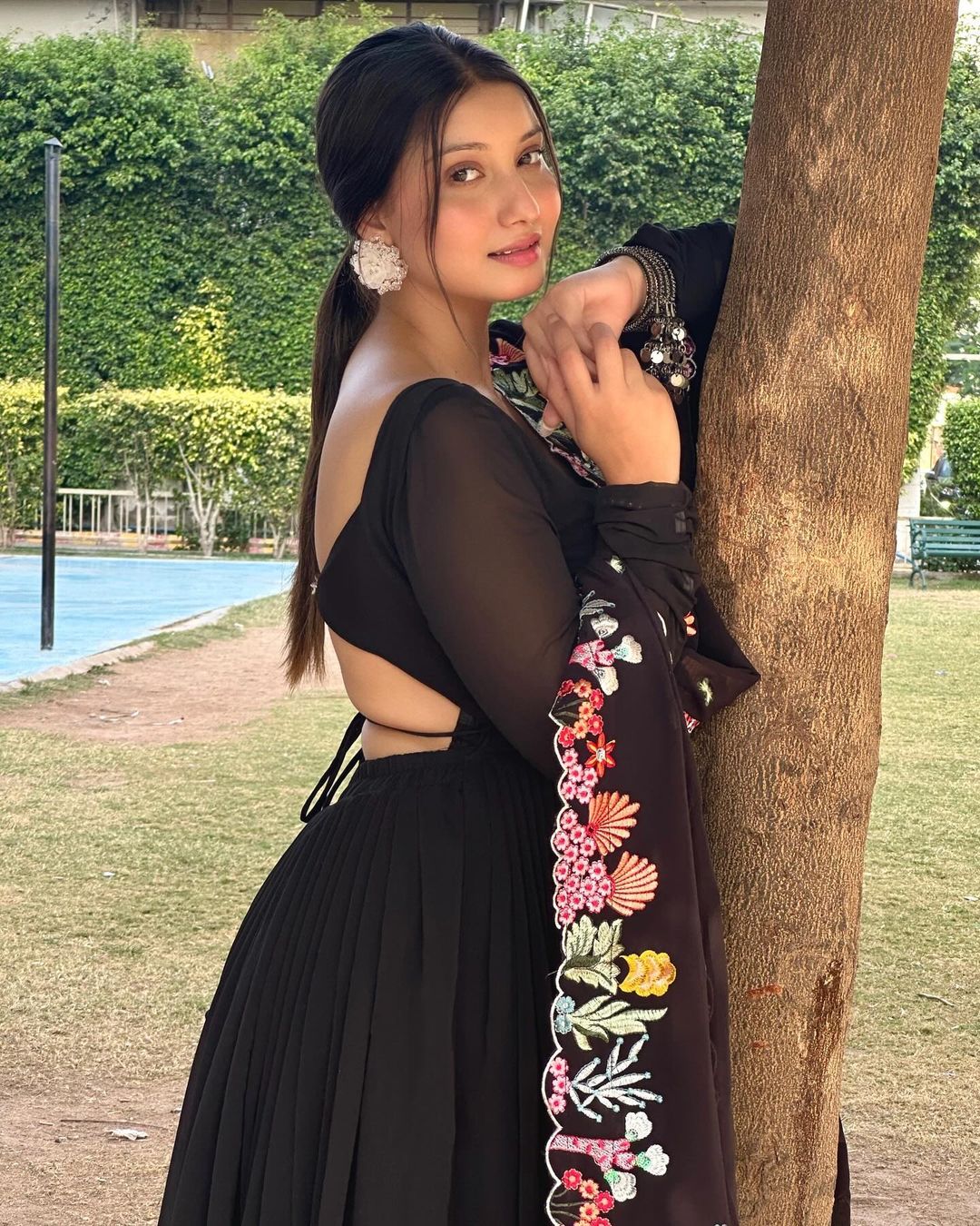 Backless Anarkali Three Piece Suit