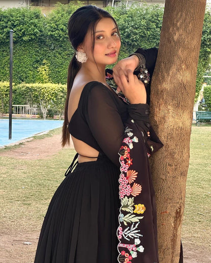 Backless Anarkali Three Piece Suit