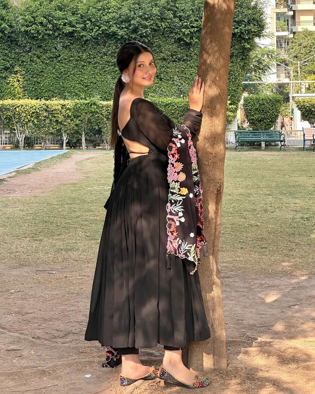 Backless Anarkali Three Piece Suit
