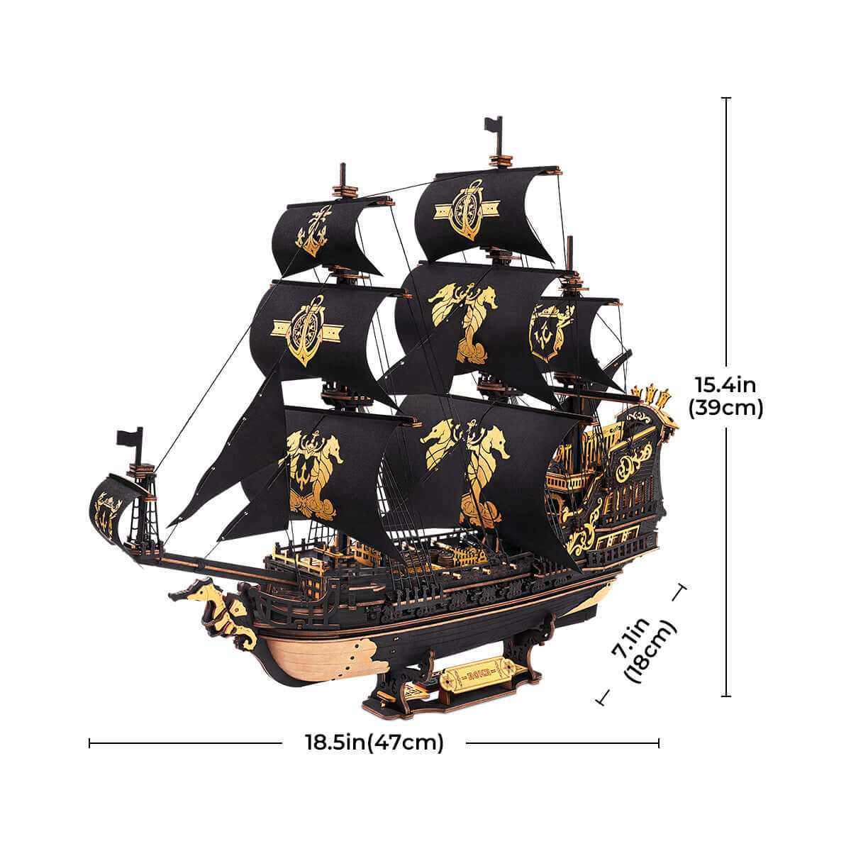 The Seahorse Barque 3D Wooden Puzzle