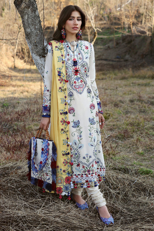 Zaha Lawn Salwar suit KASHUR With Hand Bag